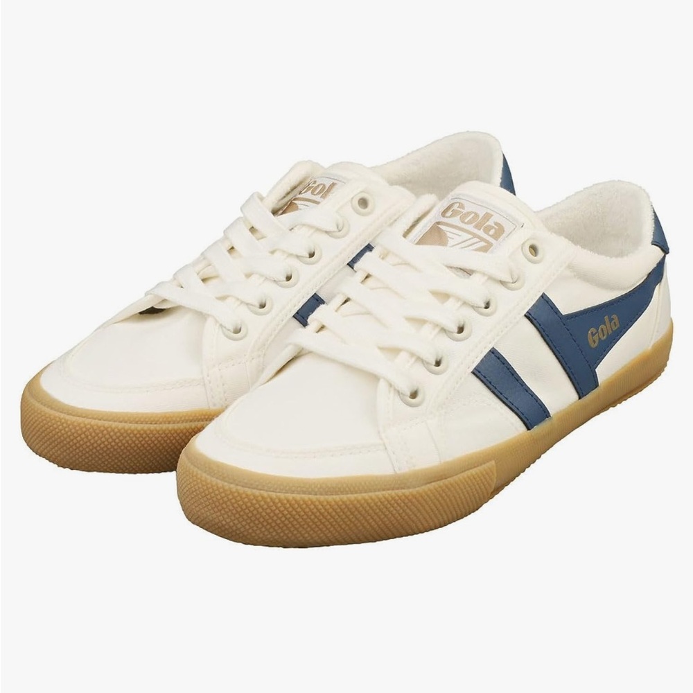 Gola White Blue Tan Low-Top Sneakers